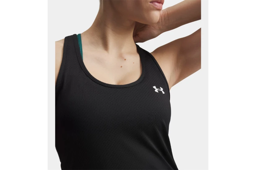 Under Armour Tech Mesh Γυναικεία Αμάνικη Μπλούζα Μαύρη