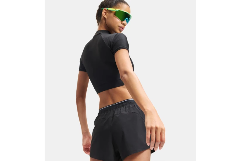 Under Armour Heatgear Γυναικείο Κοντομάνικο Crop Top Mock Μαύρο