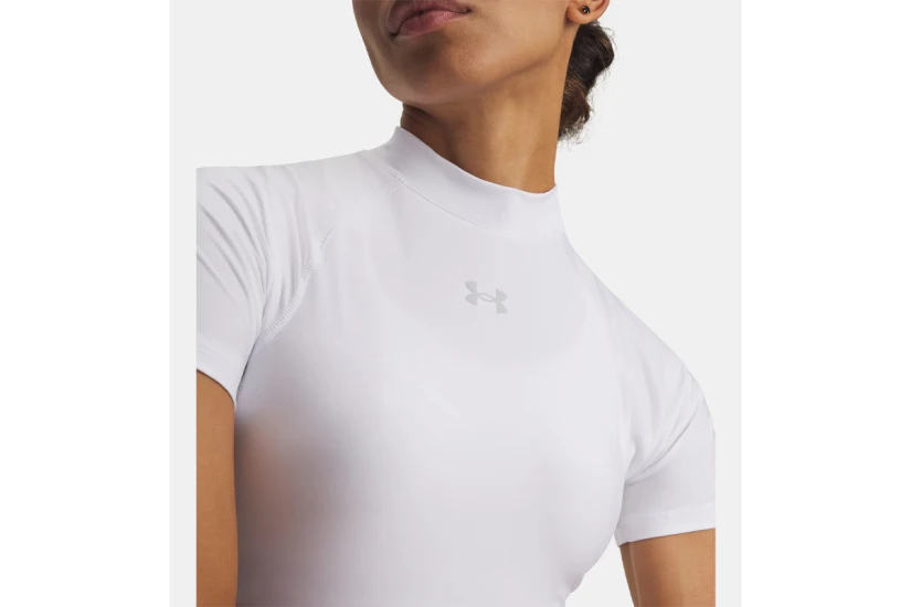 Under Armour Heatgear Γυναικείο Κοντομάνικο Crop Top Mock Λευκό