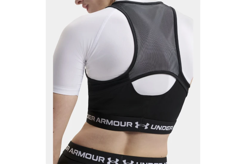 Under Armour Heatgear Mesh Γυναικείο Αμάνικο Crop Top Μαύρο, Λευκό