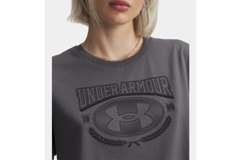 Under Armour Varsity Γυναικείο Κοντομάνικο T-Shirt Ανθρακί