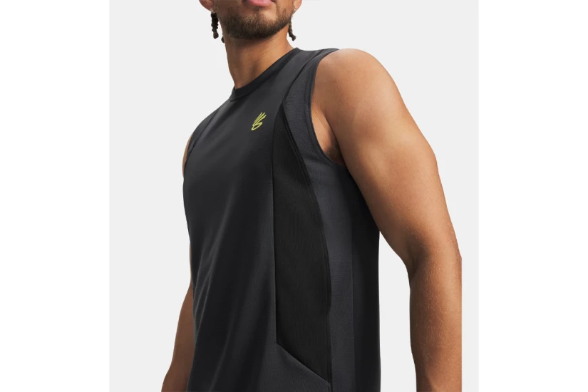 Under Armour Curry Training Ανδρική Αμάνικη Μπλούζα Ανθρακί, Μαύρη