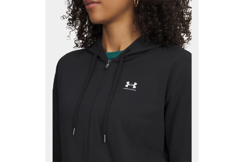Under Armour Sport Terry Γυναικεία Βαμβακερή Ζακέτα με Κουκούλα Μαύρη