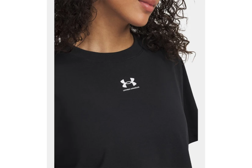 Under Armour Rival Boxy Γυναικεία Cropped Κοντομάνικη Μπλούζα Μαύρη