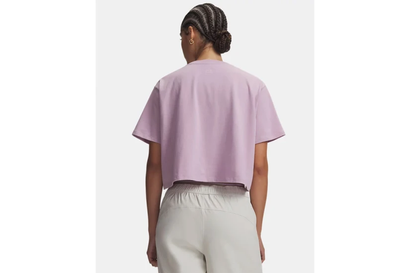 Under Armour Rival Boxy Γυναικεία Cropped Κοντομάνικη Μπλούζα Λιλά