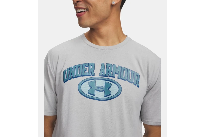 Under Armour Wordmark Locker Tag Ανδρικό Κοντομάνικο T-Shirt Γκρι, Μπλε