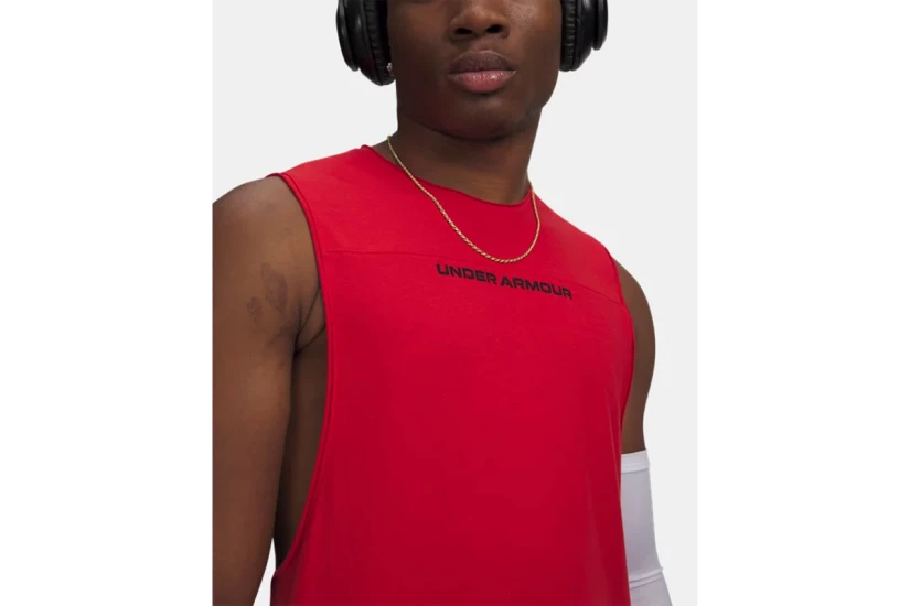 Under Armour Hoops Training Ανδρική Αμάνικη Μπλούζα Κόκκινη