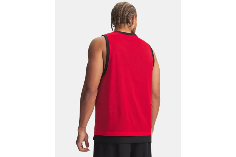 Under Armour Hoops 695 Ανδρική Αμάνικη Μπλούζα Κόκκινη, Μαύρη