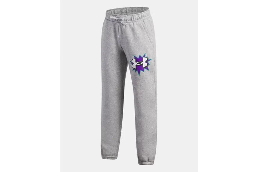 Under Armour Rival Fleece Graphics Παιδικό Παντελόνι Φόρμας Γκρι Ανοιχτό