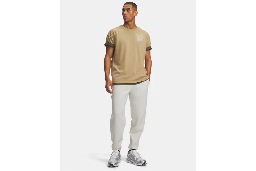 Under Armour Unstoppable Fleece Ανδρικό Παντελόνι Φόρμας Μπεζ, Μαύρο