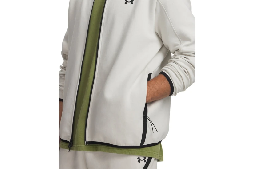 Under Armour Unstoppable Fleece Ανδρική Πολυεστερική Ζακέτα Μπεζ, Μαύρη
