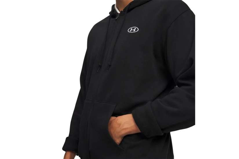 Under Armour Rival Fleece Ανδρική Βαμβακερή Ζακέτα με Κουκούλα Μαύρη