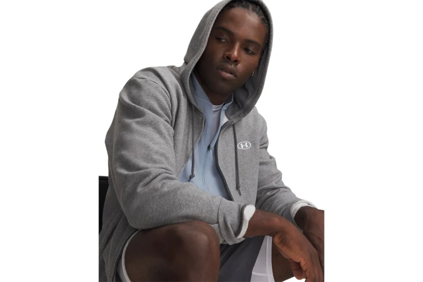 Under Armour Rival Fleece Ανδρική Βαμβακερή Ζακέτα με Κουκούλα Γκρι