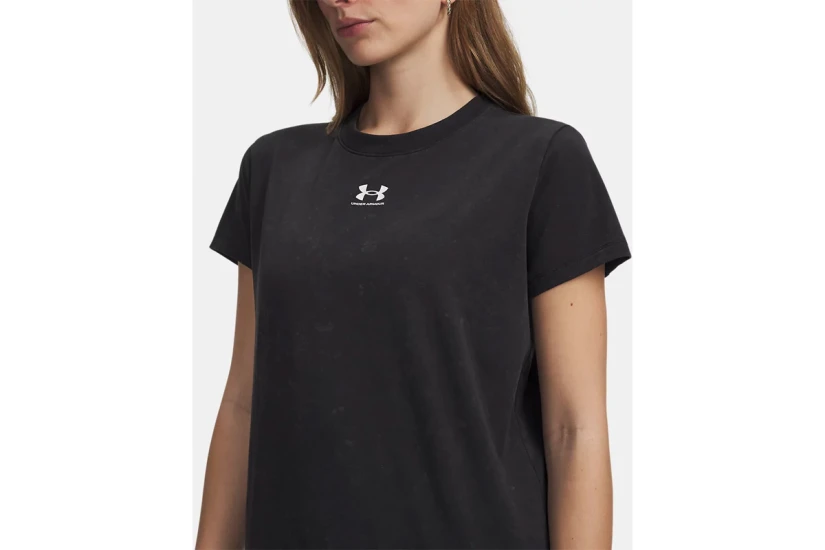 Under Armour Rival Cotton Wash Γυναικείο Κοντομάνικο T-Shirt Μαύρο