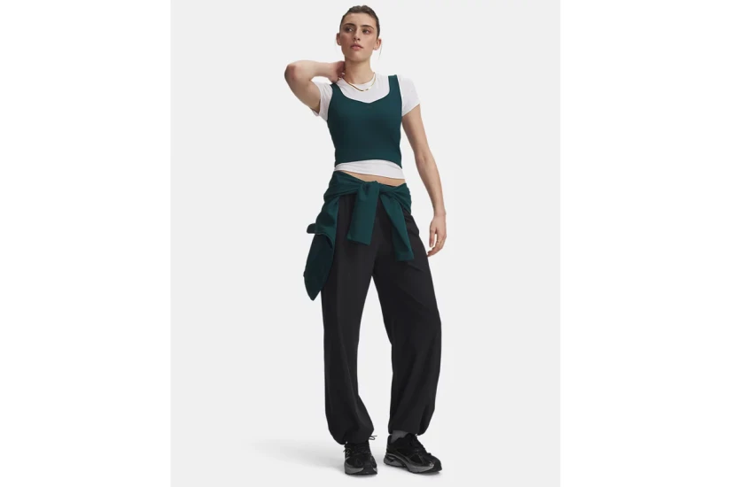 Under Armour Rival Woven Γυναικείο Παντελόνι Φόρμας Μαύρο