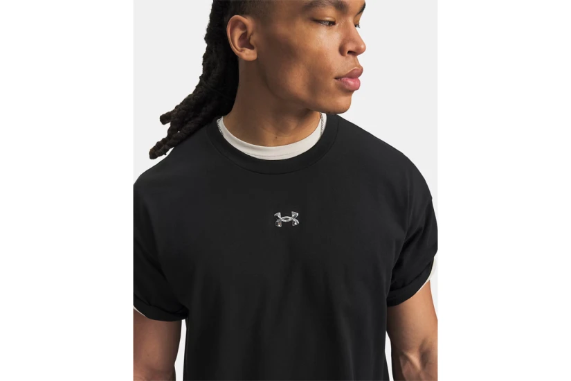 Under Armour Heavyweight Metal Logo Ανδρικό Κοντομάνικο T-Shirt Μαύρο, Ασημί