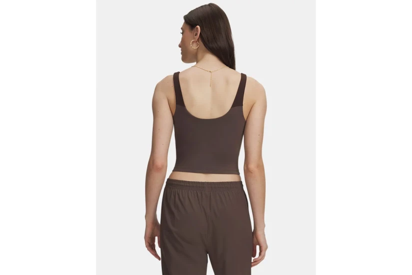 Under Armour Motion Colorblock Γυναικείο Αμάνικο Crop Top Καφέ