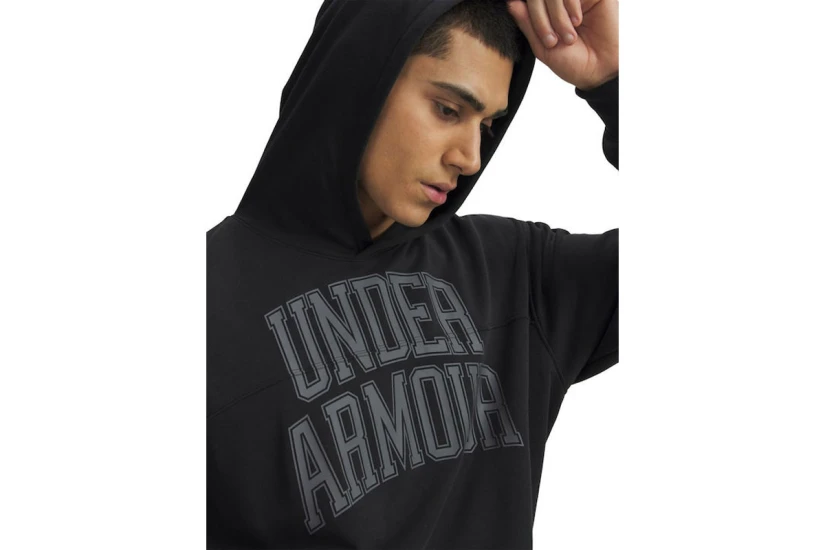 Under Armour Rival Lightweight Graphic Ανδρικό Φούτερ με Κουκούλα Μαύρο, Ανθρακί