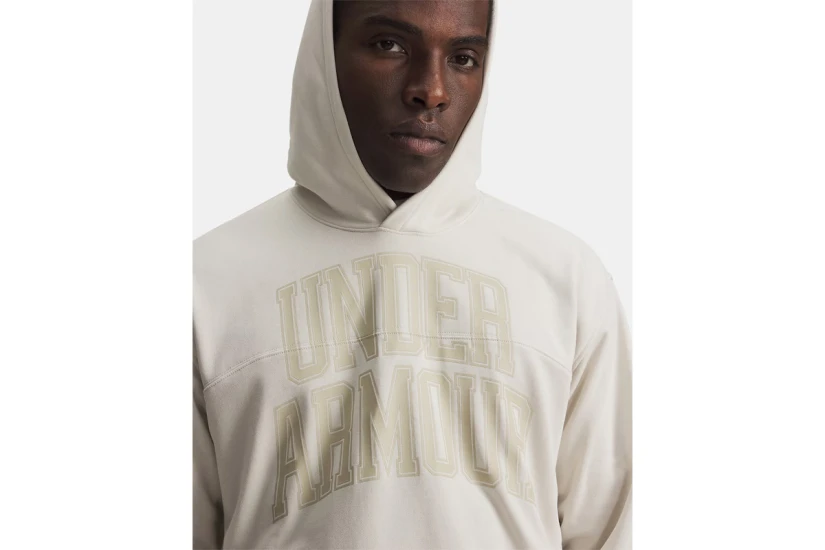 Under Armour Rival Lightweight Graphic Ανδρικό Φούτερ με Κουκούλα Εκρού, Μπεζ
