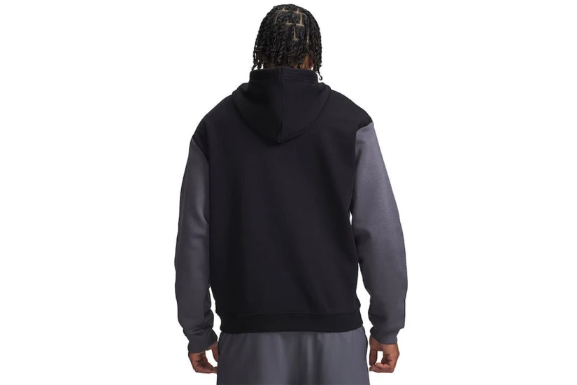 Under Armour Rival Fleece Striped Ανδρικό Φούτερ με Κουκούλα Μαύρο, Γκρι Σκούρο