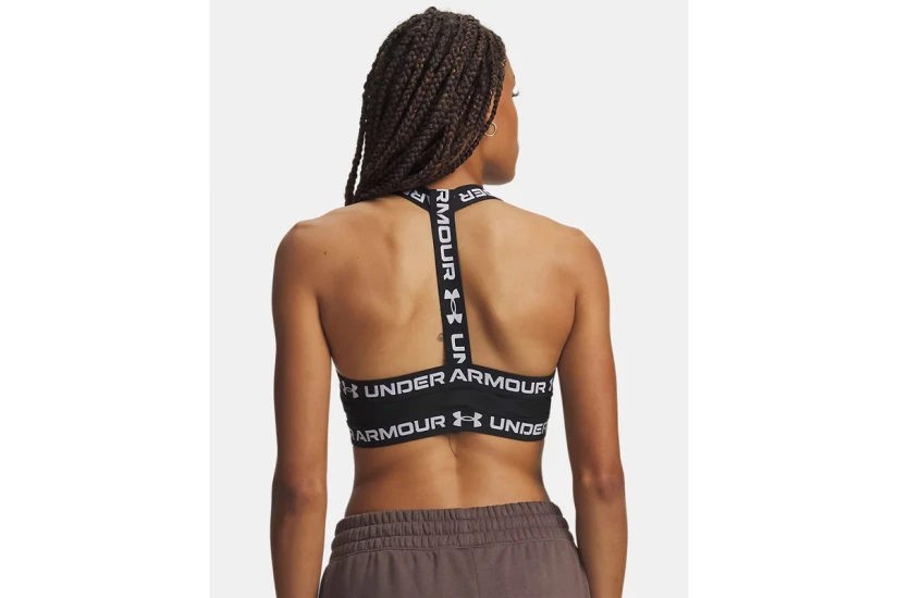 Under Armour Heatgear Mid T-Back Γυναικείο Μπουστάκι Μαύρο, Λευκό