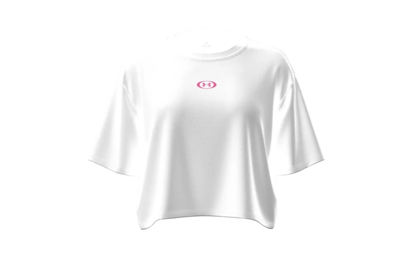 Under Armour Center LT Γυναικείο Κοντομάνικο T-Shirt Λευκό, Ροζ