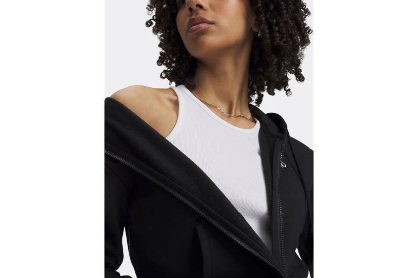 Under Armour Rival Fleece Γυναικεία Βαμβακερή Ζακέτα με Κουκούλα Μαύρη