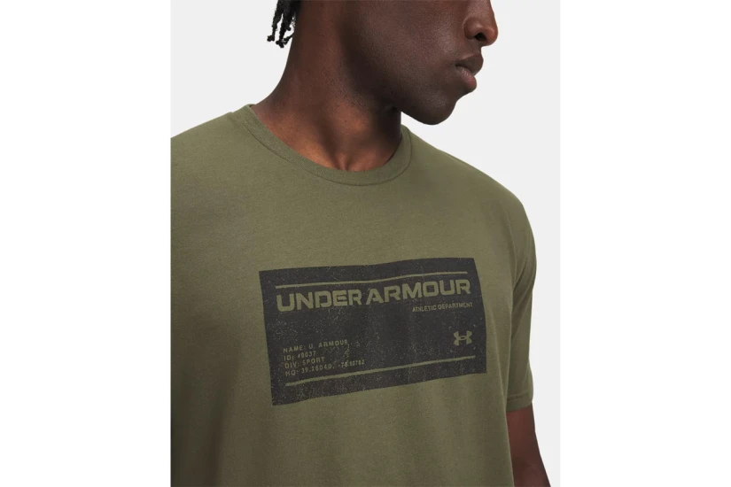 Under Armour Box Wordmark Label Ανδρικό Κοντομάνικο T-Shirt Χακί, Μαύρο