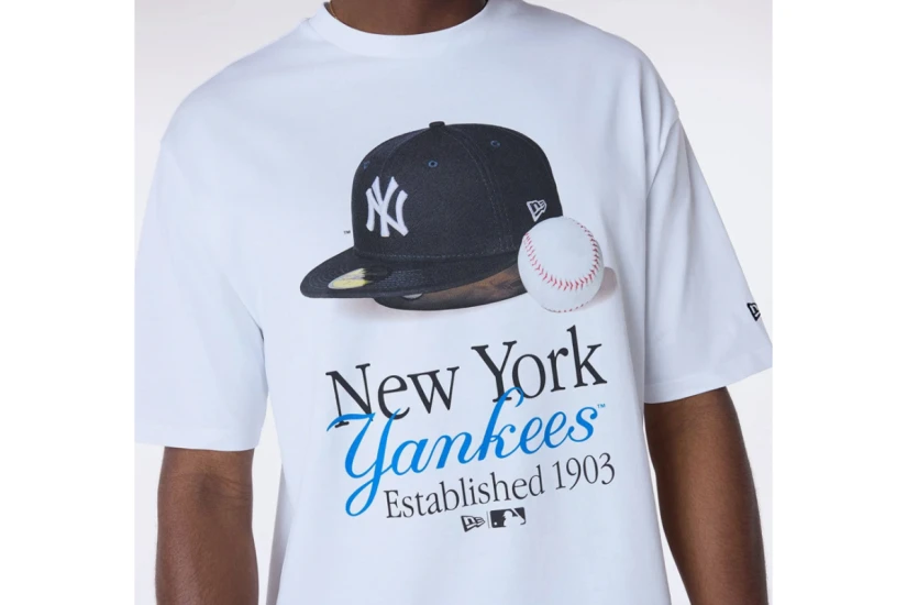 New Era New York Yankees MLB Script Κοντομάνικο T-Shirt Λευκό