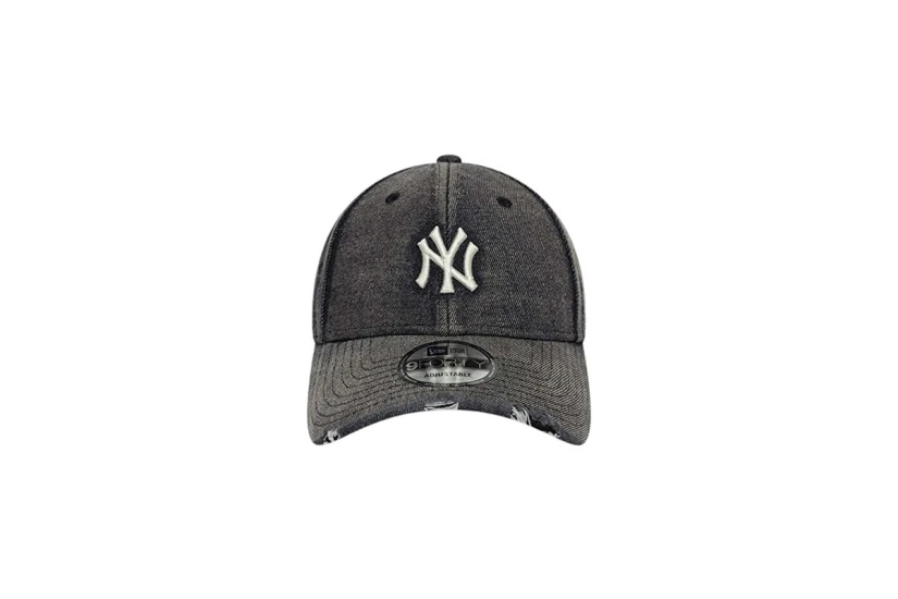 New Era New York Yankees Acid Wash Denim 9Forty Καπέλο Strapback Ανθρακί