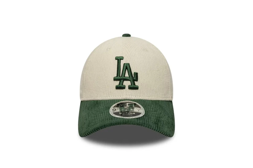 New Era Los Angeles Dodgers MLB Cord 9Forty M-Crown Καπέλο Strapback Εκρού, Κυπαρισσί