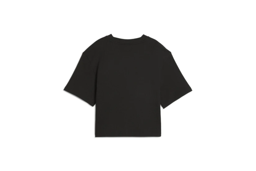 Puma Classics Ribbed Γυναικείο Κοντομάνικο T-shirt Μαύρο