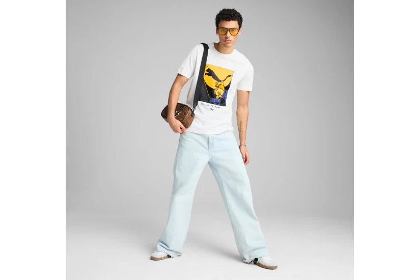 Puma Graphics Shadow Play Ανδρικό Κοντομάνικο T-Shirt Λευκό