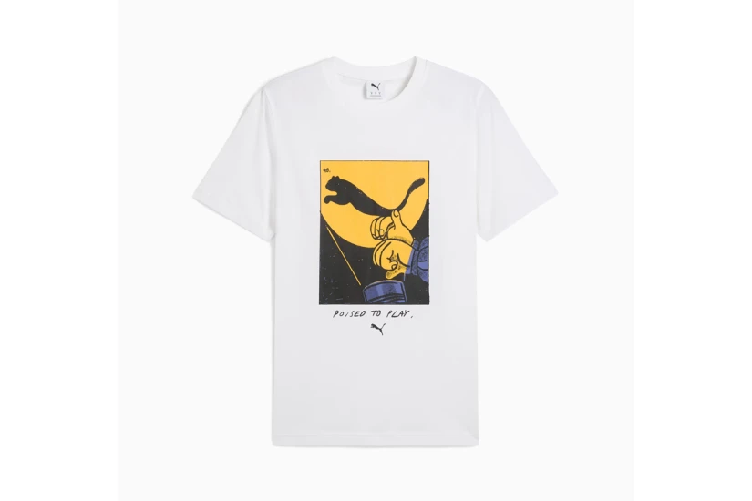Puma Graphics Shadow Play Ανδρικό Κοντομάνικο T-Shirt Λευκό