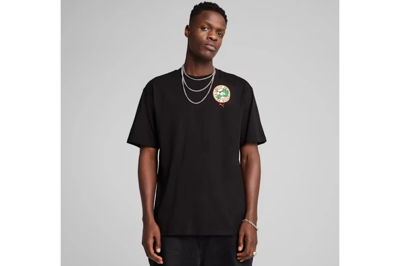 Puma Graphics Super Puma Ανδρικό Κοντομάνικο T-Shirt Μαύρο