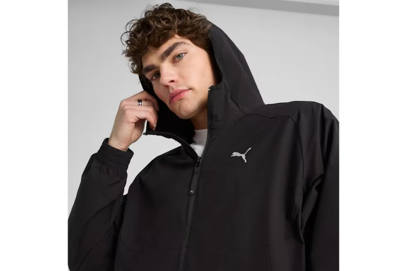 Puma Pumatech Track Ανδρική Πολυεστερική Ζακέτα με Κουκούλα Μαύρη