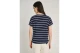 Staff Γυναικείο Κοντομάνικο Ριγέ T-Shirt Μπλε Σκούρο, Λευκό