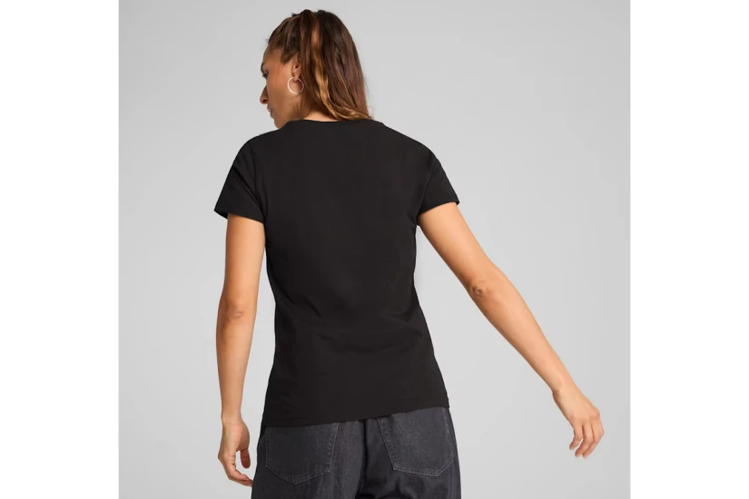 Puma Ess Metallic No. 1 Logo Γυναικεία Κοντομάνικη Μπλούζα Μαύρη