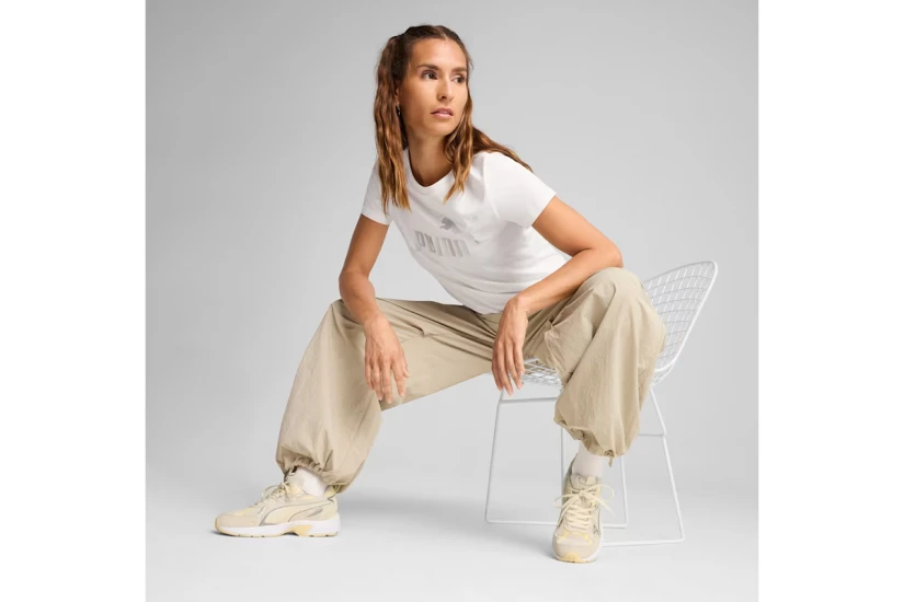 Puma Ess Metallic No. 1 Logo Γυναικεία Κοντομάνικη Μπλούζα Λευκή