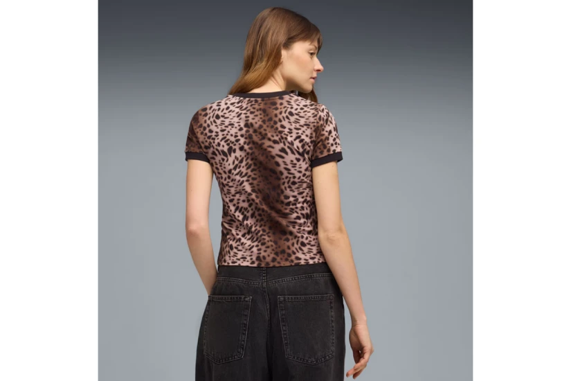 Puma Essentials Graphics Leo Luxe Γυναικείο Κοντομάνικο T-Shirt Λεοπάρ