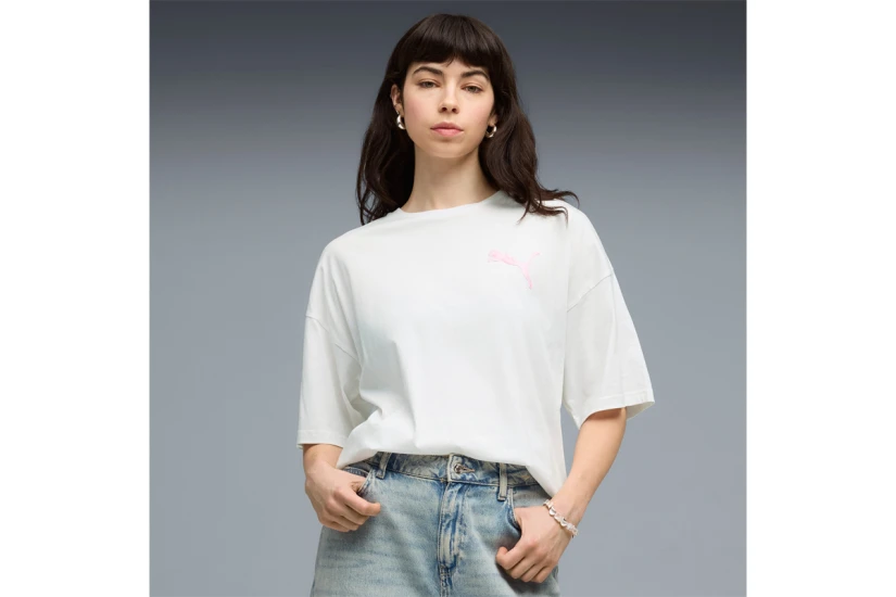 Puma Graphics Bubble Γυναικείο Κοντομάνικο T-Shirt Λευκό