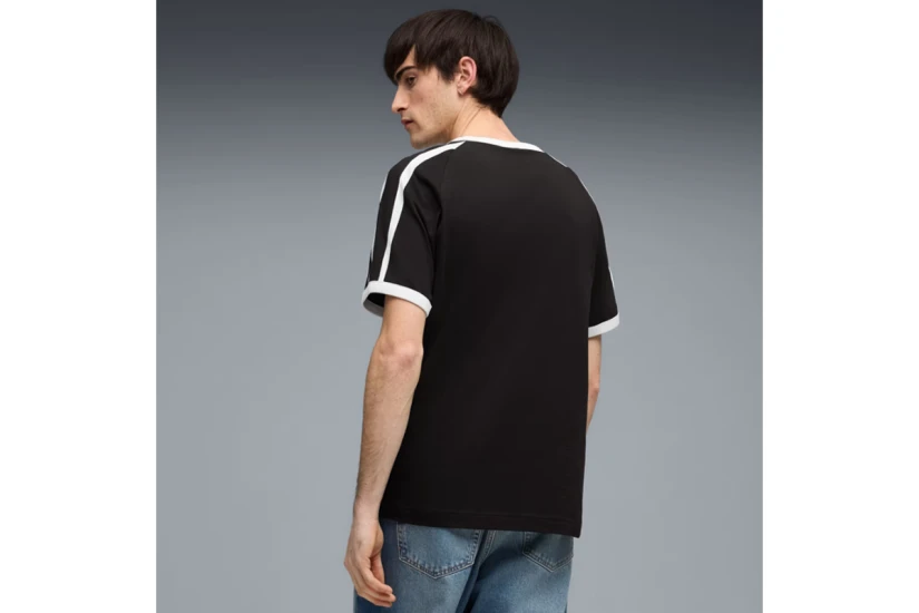 Puma T7 Big Cat Ringer Ανδρικό Κοντομάνικο T-Shirt Μαύρο, Λευκό