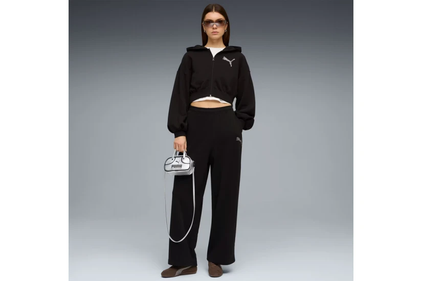Puma Ess Graphic Bedazzled Γυναικεία Ζακέτα με Κουκούλα Μαύρη