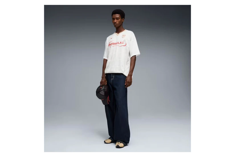Puma F1 Italy Relaxed Jersey Ανδρικό Κοντομάνικο T-Shirt Λευκό, Μπεζ, Κόκκινο