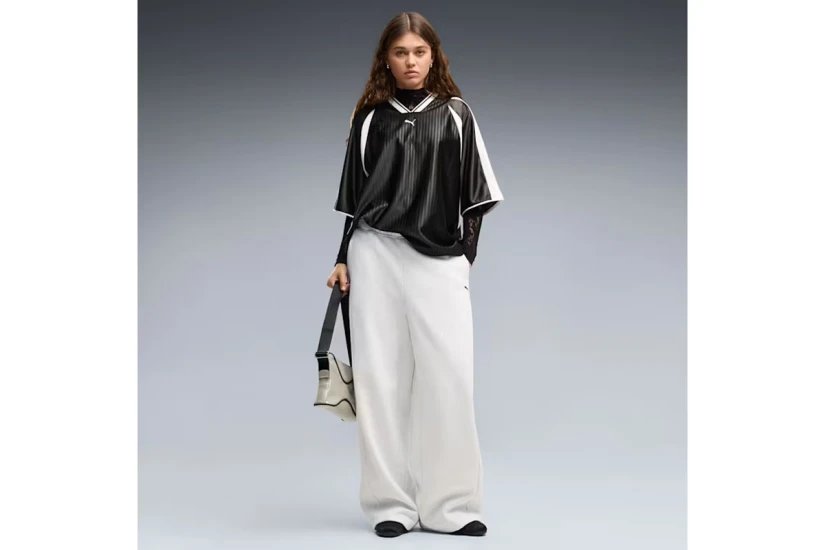 Puma T7 Oversized Football Jersey Γυναικείο Κοντομάνικο T-Shirt Μαύρο, Λευκό