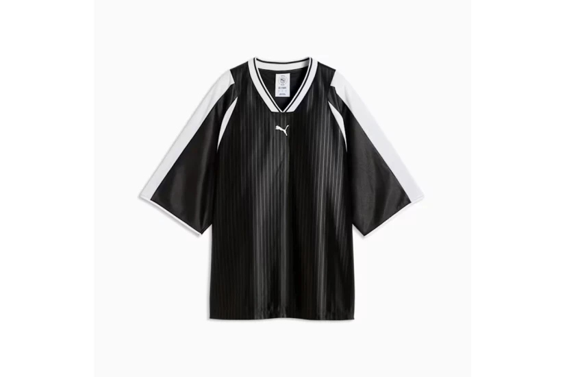 Puma T7 Oversized Football Jersey Γυναικείο Κοντομάνικο T-Shirt Μαύρο, Λευκό