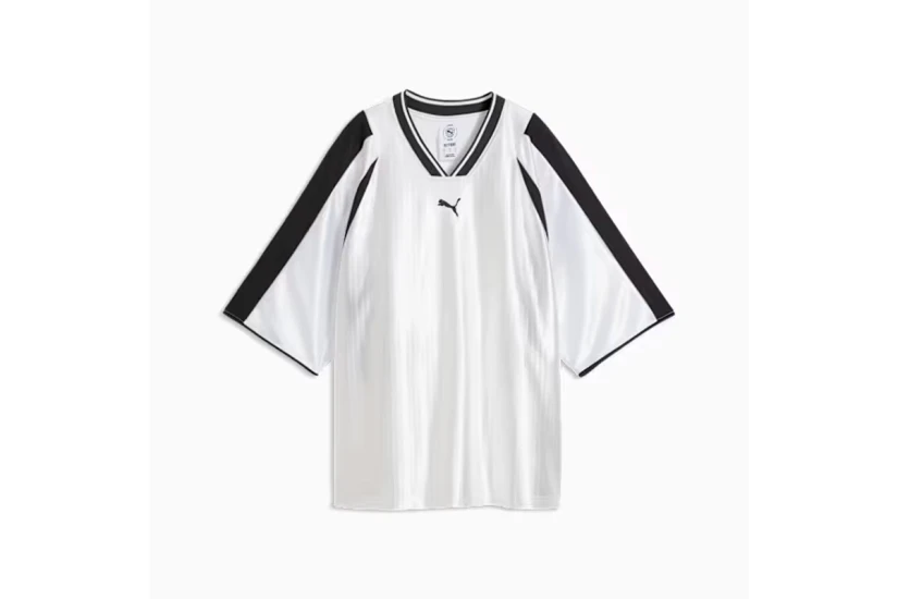 Puma T7 Oversized Football Jersey Γυναικείο Κοντομάνικο T-Shirt Λευκό, Μαύρο