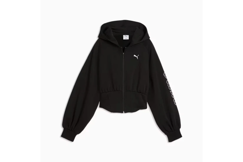 Puma Street Glam Bedazzled Γυναικεία Βαμβακερή Ζακέτα Μαύρη