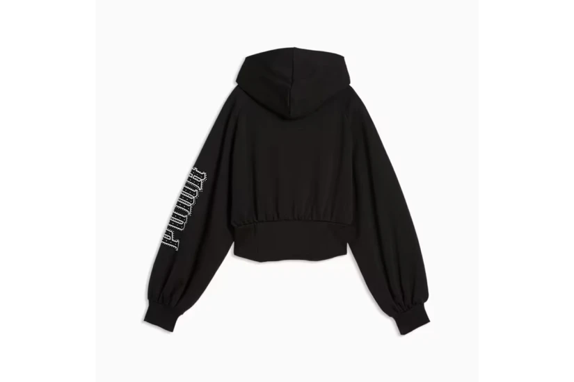 Puma Street Glam Bedazzled Γυναικεία Βαμβακερή Ζακέτα Μαύρη