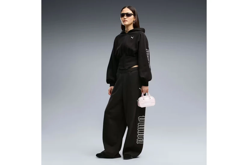 Puma Street Glam Bedazzled Γυναικεία Βαμβακερή Ζακέτα Μαύρη